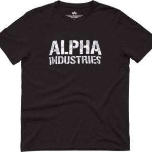 Alpha Industries Tričko Camo Print T černá | bílá XL