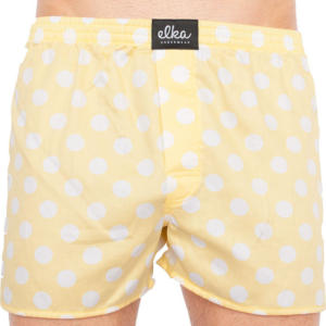 Pánské trenky ELKA žluté s velkými bílými puntíky (P0032) S Možnost vrácení zboží do 120 dnů!⭐