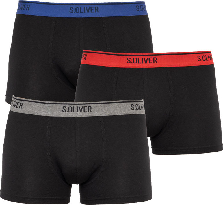 3PACK pánské boxerky S.Oliver černé (26.899.97.5623.12L2) S Možnost vrácení zboží do 120 dnů!⭐
