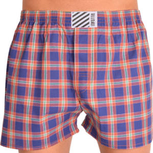 Pánské trenky Infantia oranžovo modrá kostka PTKG37 L Možnost vrácení zboží do 120 dnů!⭐