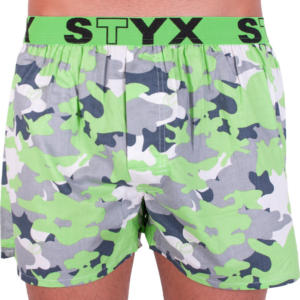 Pánské trenky Styx art sportovní guma zelený maskáč (B559) S Možnost vrácení zboží do 120 dnů!⭐