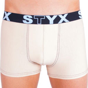 Pánské boxerky Styx sportovní guma béžové (G3) S Možnost vrácení zboží do 120 dnů!⭐