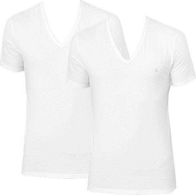 2PACK pánské tričko CK ONE V neck bílé (NB2408A-100) L Možnost vrácení zboží do 120 dnů!⭐