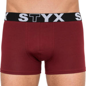 Pánské boxerky Styx long sportovní guma vínové (U1060) L Možnost vrácení zboží do 120 dnů!⭐