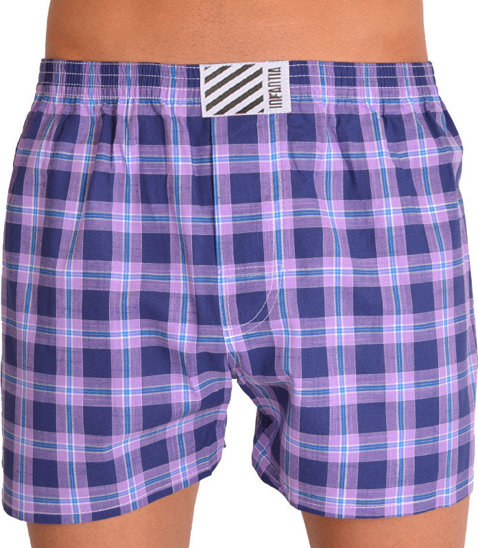 Pánské trenky Infantia fialovo modrá kostka PTKG35 L Možnost vrácení zboží do 120 dnů!⭐