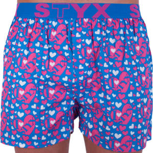 Pánské trenky Styx art sportovní guma modrá srdíčka (B652) S Možnost vrácení zboží do 120 dnů!⭐