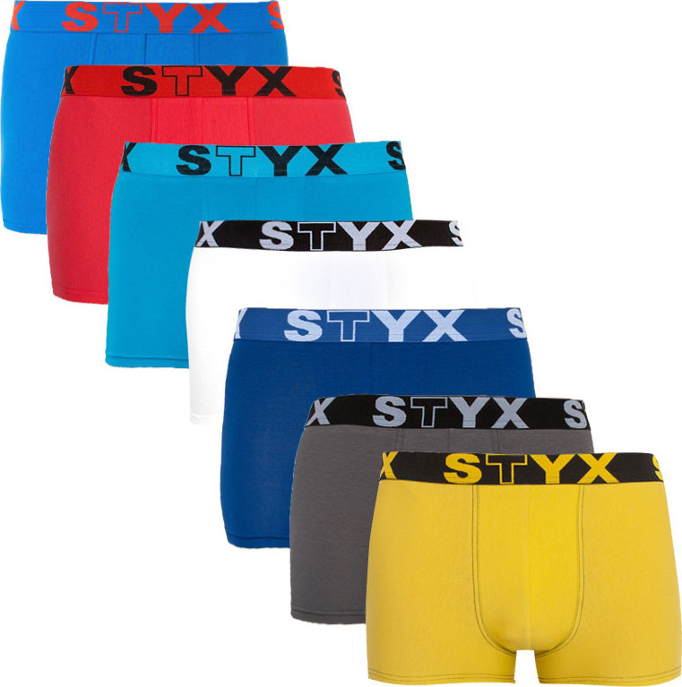 7PACK pánské boxerky Styx sportovní guma vícebarevné (G967686961636465) S Možnost vrácení zboží do 120 dnů!⭐