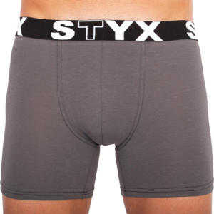 Pánské boxerky Styx long sportovní guma tmavě šedé (U1063) L Možnost vrácení zboží do 120 dnů!⭐