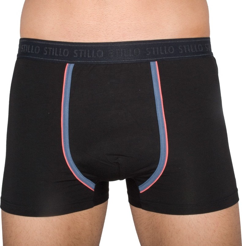 Pánské boxerky Stillo černé s šedým pruhem (STP-016) M Možnost vrácení zboží do 120 dnů!⭐