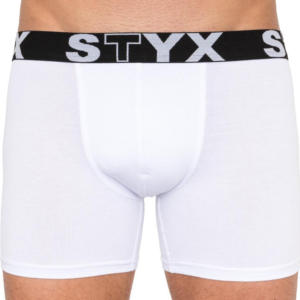 Pánské boxerky Styx long sportovní guma bílé (U1061) L Možnost vrácení zboží do 120 dnů!⭐