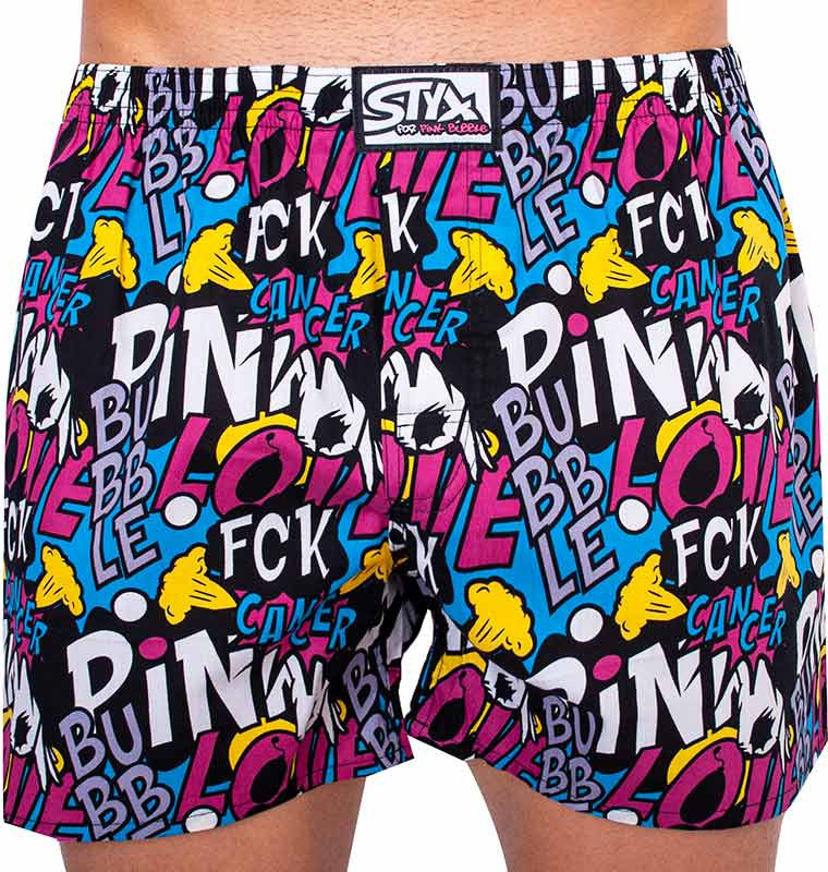 Pánské trenky Styx art klasická guma Pink Bubble (A1058) L Možnost vrácení zboží do 120 dnů!⭐