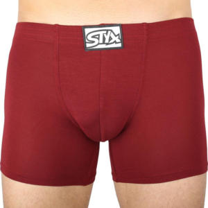 Pánské boxerky Styx long klasická guma vínové (F1060) L Možnost vrácení zboží do 120 dnů!⭐