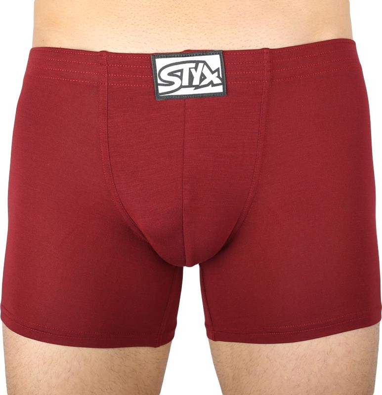 Pánské boxerky Styx long klasická guma vínové (F1060) L Možnost vrácení zboží do 120 dnů!⭐