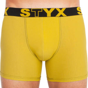 Pánské boxerky Styx long sportovní guma zelenožluté (U1065) L Možnost vrácení zboží do 120 dnů!⭐