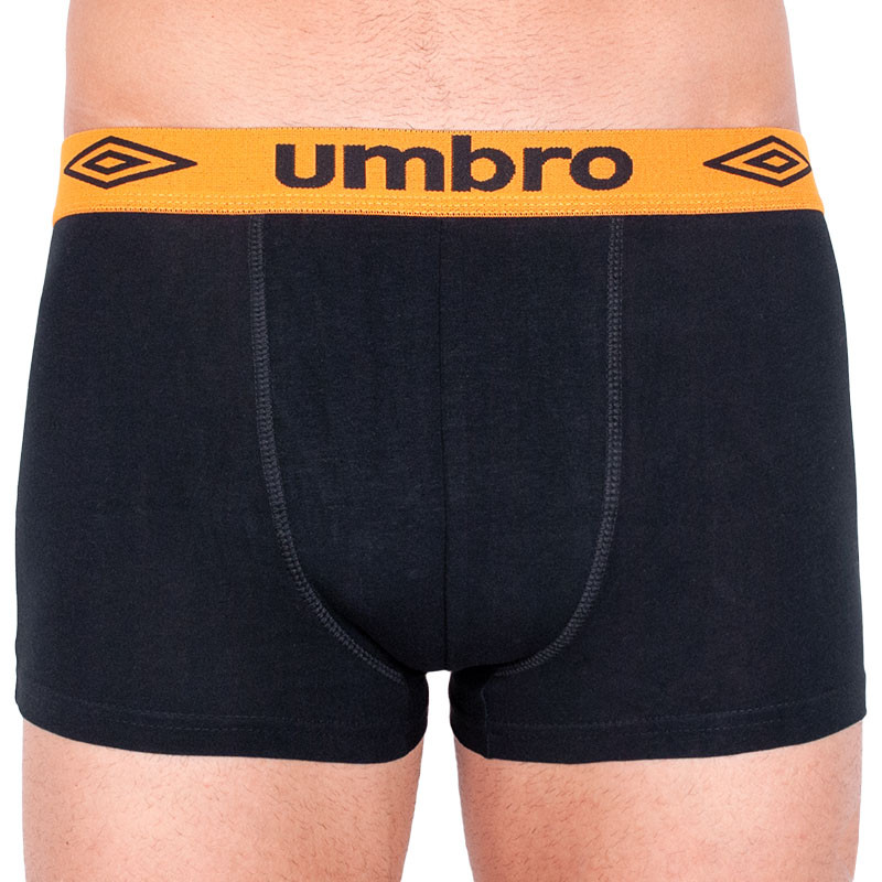 Pánské boxerky Umbro short černé s oranžovou gumou S Možnost vrácení zboží do 120 dnů!⭐