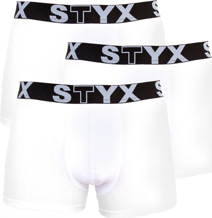 3PACK pánské boxerky Styx sportovní guma nadrozměr bílé (R10616161) 5XL Možnost vrácení zboží do 120 dnů!⭐