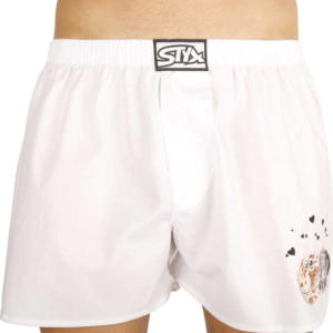 Pánské trenky Styx art klasická guma donuty bílé XXL Možnost vrácení zboží do 120 dnů!⭐
