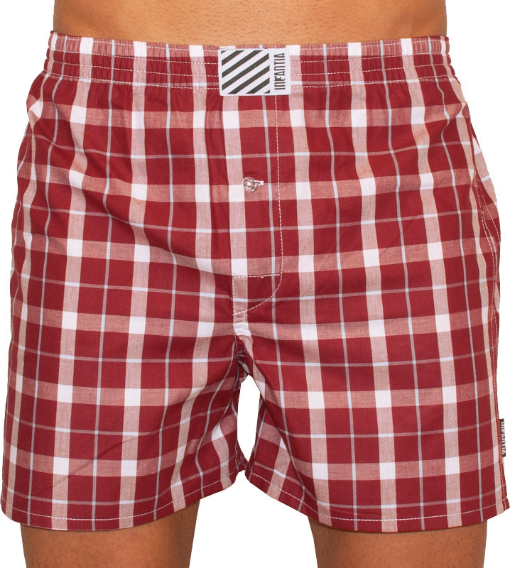 Pánské trenky Infantia červená kostka PTKG40 L Možnost vrácení zboží do 120 dnů!⭐