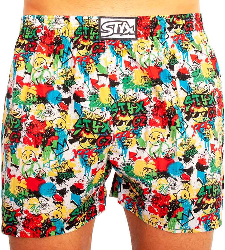 Pánské trenky Styx art klasická guma nadrozměr emoji (E954) 4XL Možnost vrácení zboží do 120 dnů!⭐