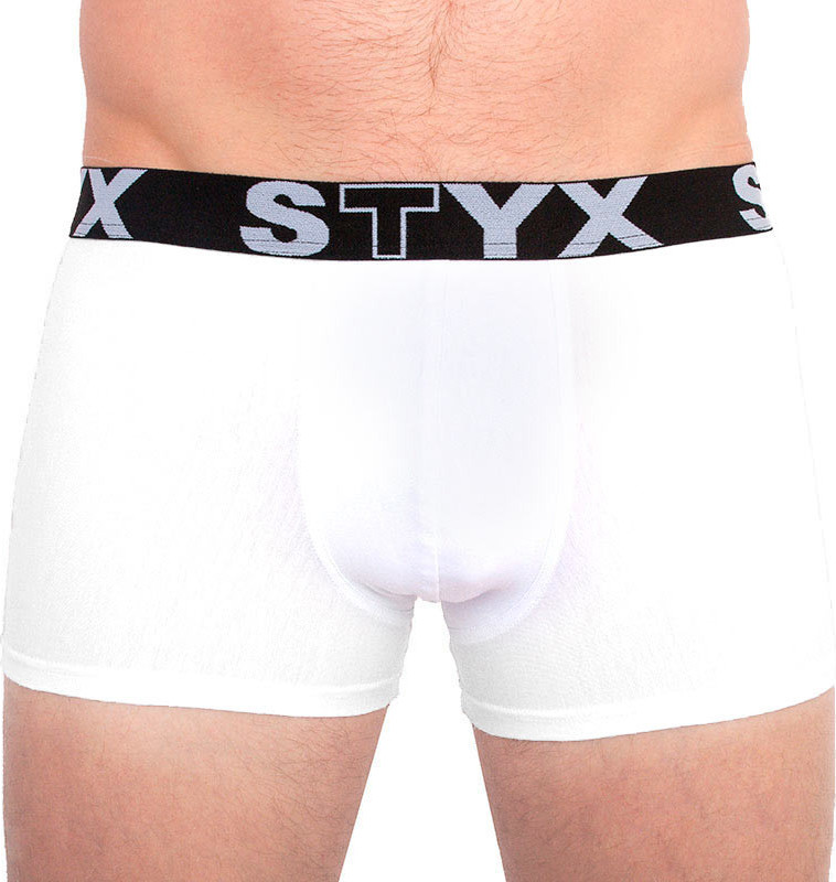 Pánské boxerky Styx sportovní guma nadrozměr bílé (R1061) 3XL Možnost vrácení zboží do 120 dnů!⭐