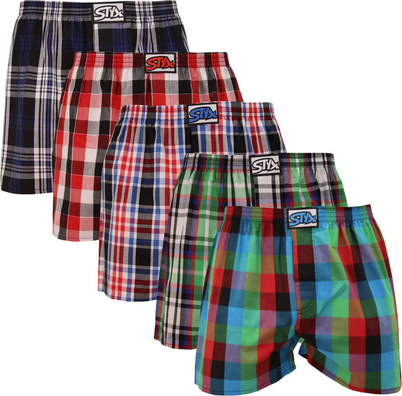 5PACK pánské trenky Styx klasická guma nadrozměr vícebarevné (E83136373840) 4XL Možnost vrácení zboží do 120 dnů!⭐