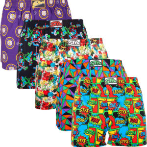 5PACK pánské trenky Styx klasická guma vícebarevné (A75454555856) L Možnost vrácení zboží do 120 dnů!⭐