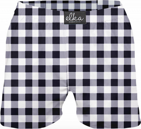 Pánské trenky ELKA tmavě modrá kostka (M00189) S Možnost vrácení zboží do 120 dnů!⭐