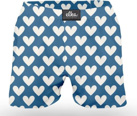 Pánské trenky ELKA modrá velká srdíčka (P0018) S Možnost vrácení zboží do 120 dnů!⭐