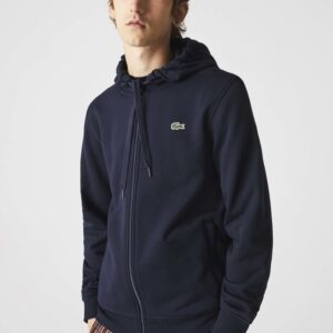 Sport Hooded Lightweight Bi-material Mikina Lacoste Modrá