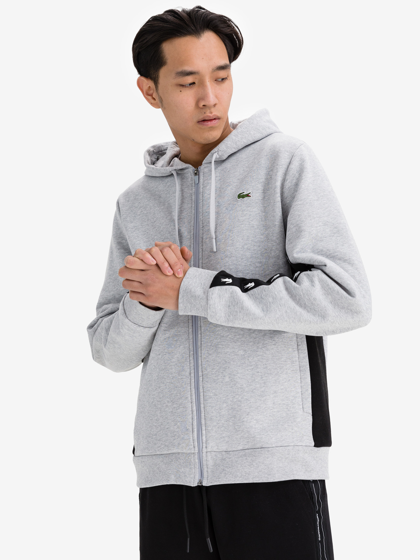 Colourblock Mikina Lacoste Šedá
