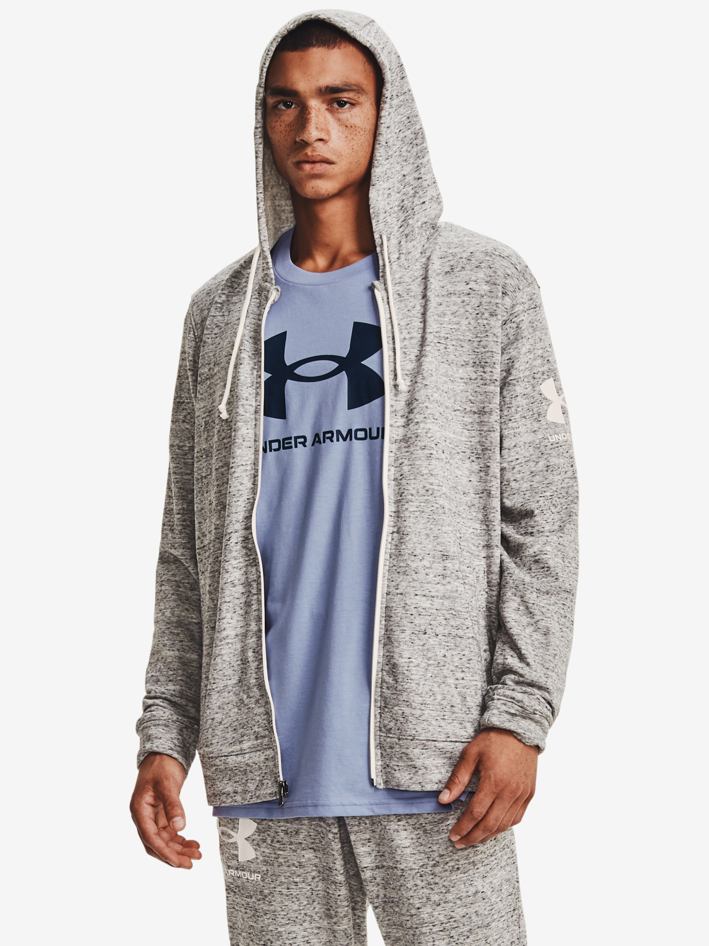 Rival Terry Full Zip Mikina Under Armour Šedá