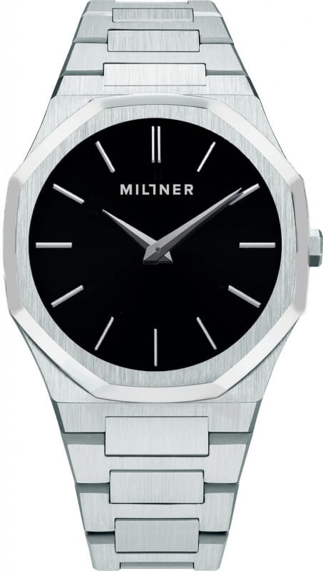 Millner Oxford Silver Black 40 mm - Millner Hodinky -> Analogové hodinky male