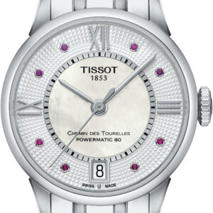 Tissot Chemin des Tourelles Powermatic 80 T099.207.11.113.00 s rubíny - Tissot Hodinky -> Klasické hodinky pro ženy