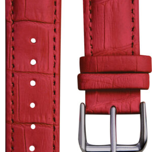 4wrist Kožený řemínek s krokodýlím vzorem - Červený 22 mm - 4wrist Hodinky -> Řemínky pro ženy