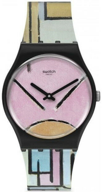 Swatch Swatch Composition in Oval with Color Planes 1 by Piet Mondrian GZ350 - Swatch Hodinky -> Módní hodinky unisex