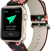 4wrist Kožený řemínek pro Apple Watch s motivem květin 42/44/45 mm - 4wrist Hodinky -> Řemínky pro ženy