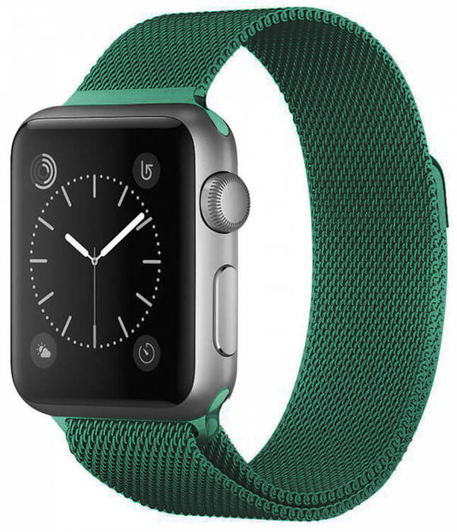 4wrist Ocelový milánský tah pro Apple Watch - Zelený 42/44/45 mm - 4wrist Hodinky -> Řemínky pro ženy