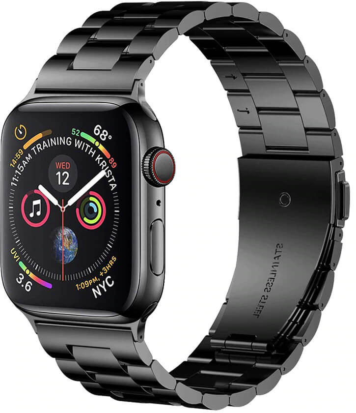 4wrist Ocelový tah pro Apple Watch - Černý 42/44/45 mm - 4wrist Hodinky -> Řemínky pro ženy