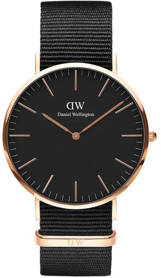 Daniel Wellington Classic 40 Cornwall RG Black DW00100148 - Daniel Wellington Hodinky -> Analogové hodinky male