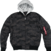 Alpha Industries Bunda MA-1 TT Hood black camo L