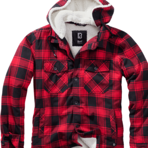 Brandit Bunda Lumberjacket Hooded červená | černá XL