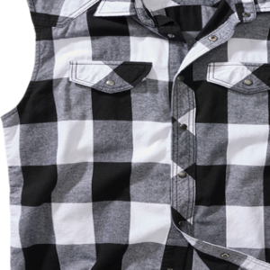 Brandit Košile Checkshirt Sleeveless bílá | černá 7XL