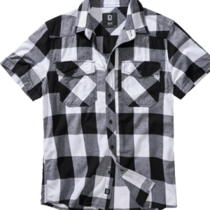Brandit Košile Checkshirt Halfsleeve bílá | černá 7XL