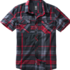 Brandit Košile Roadstar Shirt 1/2 antracitová | červená 5XL