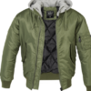 Brandit Bunda MA1 Sweat Hooded olivová | šedá S