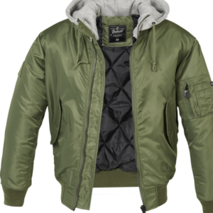 Brandit Bunda MA1 Sweat Hooded olivová | šedá S