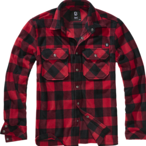 Brandit Košile Jeff Fleece Shirt Long Sleeve červená | černá 5XL