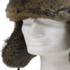 Čepice Ušanka textilní s králičí kožešinou zelená S [55]