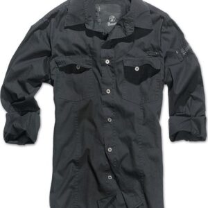 Brandit Košile SlimFit Shirt černá 7XL