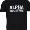 Alpha Industries Tričko Camo Print T černá | bílá XL